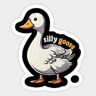 Silly Goose Funny Retro Goose Sticker